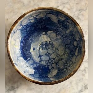 Lovely  mid century marbleized pottery bowl